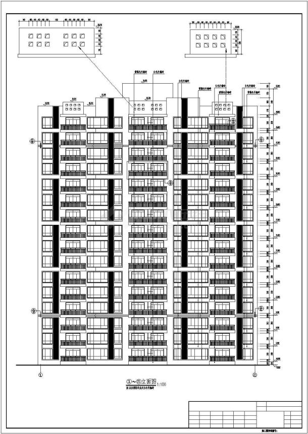 某地十六层框剪结构住宅楼建筑方案设计图-图一