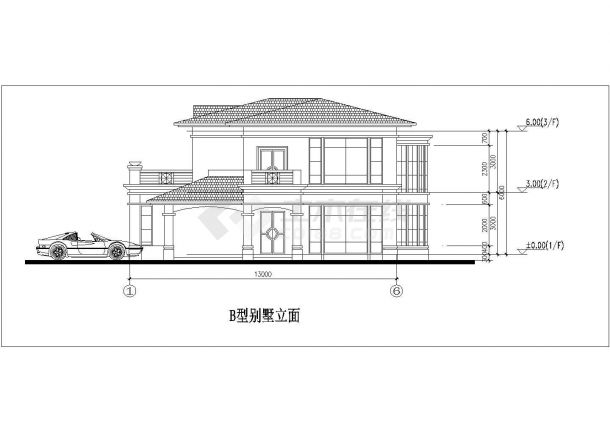 三套框架结构独幢别墅建筑设计方案图-图二