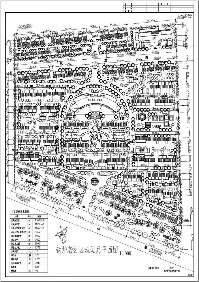 某地铁路砦社区全部规划方案设计图纸_图1
