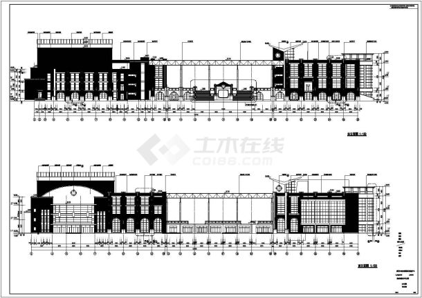 南通某中学三层艺术楼（含剧场)建筑设计施工图-图一