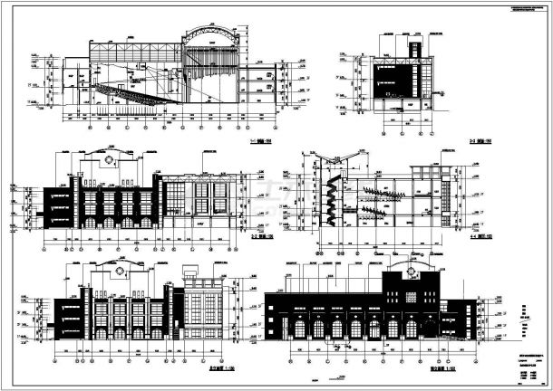 南通某中学三层艺术楼（含剧场)建筑设计施工图-图二