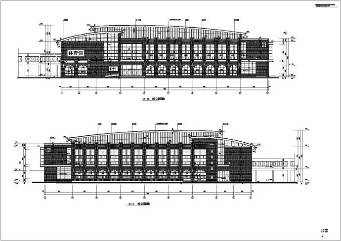 某中学二层室内体育馆建筑设计施工图_图1