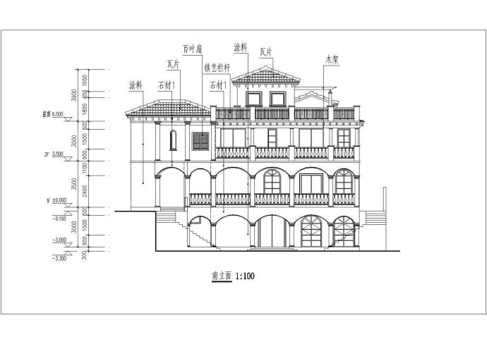 某地小区二层别墅建筑方案设计图纸_图1