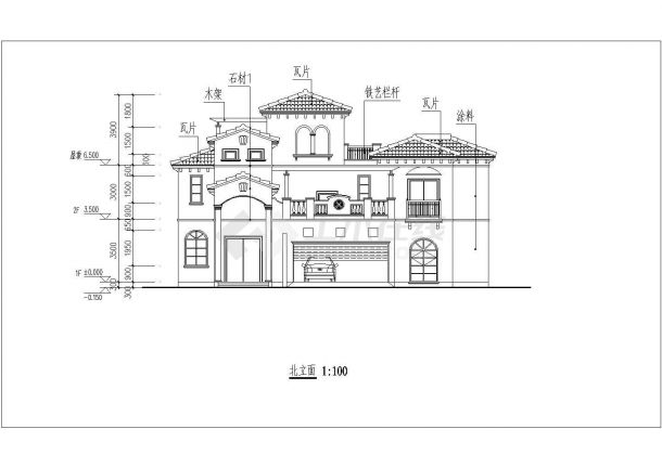 某地小区二层别墅建筑方案设计图纸-图二