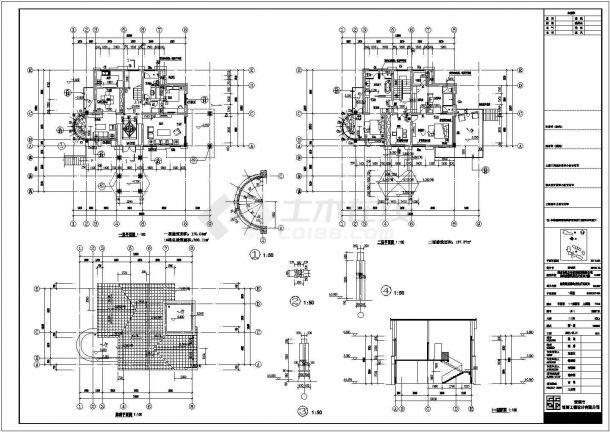 某避暑山庄二层框架结构别墅建筑方案设计图-图二