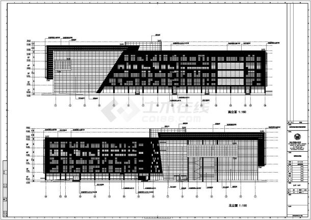 【东莞市】某五层图书馆建筑设计施工图-图一