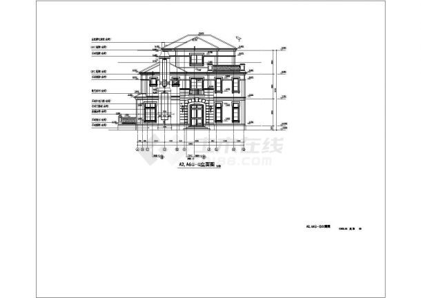 某地区三层带电梯别墅建筑设计施工图-图二