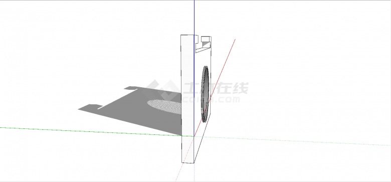中式中部圆形孔立竖条采光式景墙照壁su模型-图二