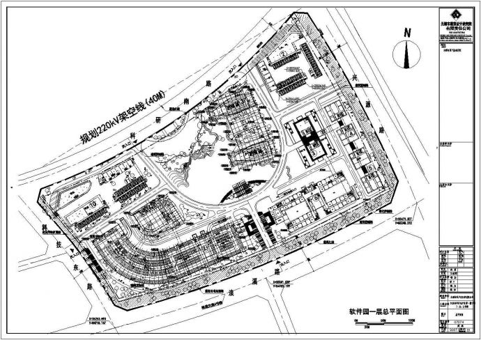 江苏软件外包产业园规划设计总平面图_图1