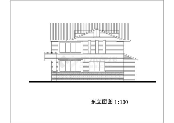 某新农村二层带地下室别墅建筑设计方案-图二