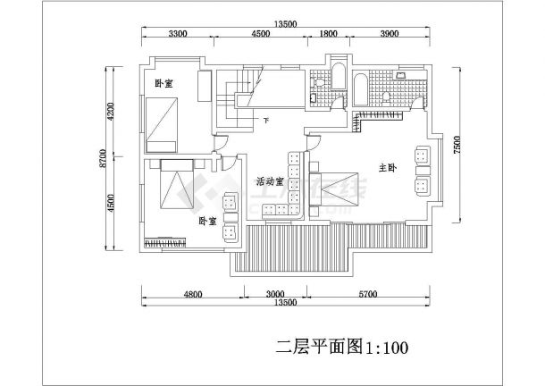 某农村二层坡屋面别墅建筑设计方案图-图一