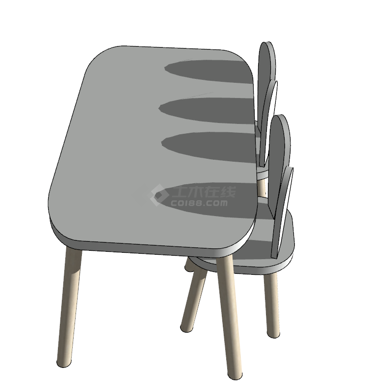 餐厅桌椅造型su模型-图一