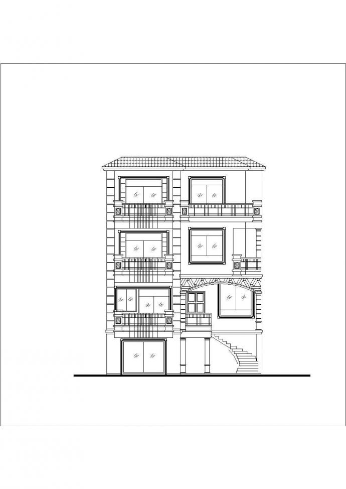 某地四层坡屋顶新农村住宅方案设计图_图1
