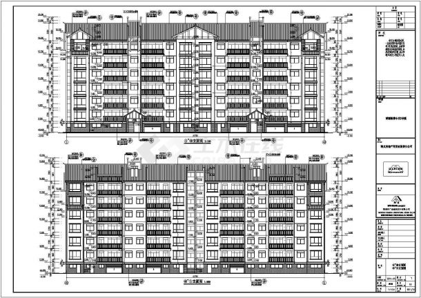 湘西自治州某小区7层砖混结构住宅楼建筑施工图图纸-图一