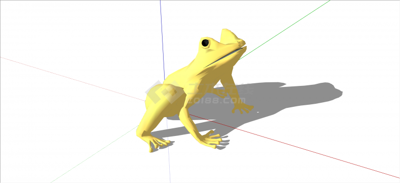 现代金黄色动物青蛙su模型-图二