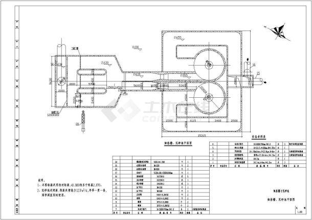 广东某市污水处理厂工艺设计图（A2/O工艺）-图一