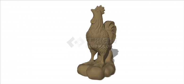 中式十二生肖经典雕塑之鸡su模型-图二
