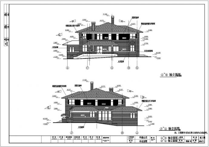 某地二层框架结构别墅建筑设计施工图纸_图1
