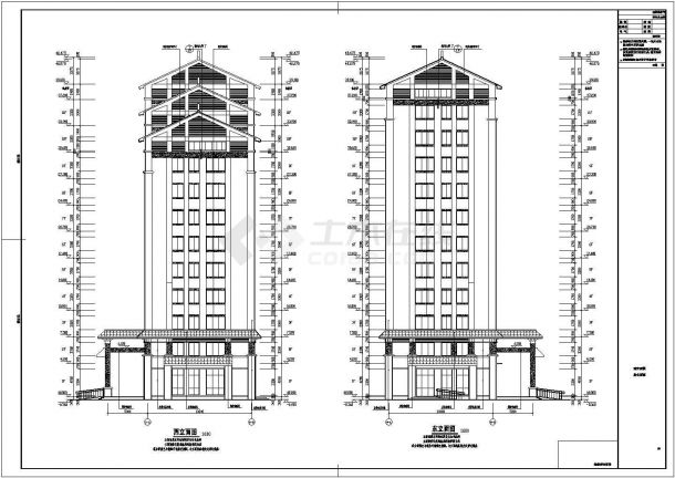 某地11层框架结构福利中心建筑施工图纸-图二