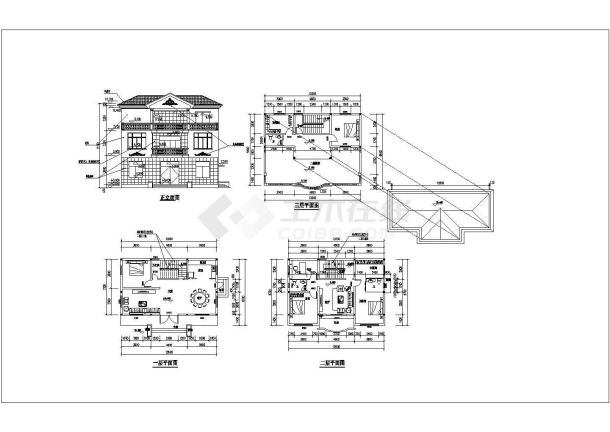 某新农村三层自建别墅建筑设计方案-图一