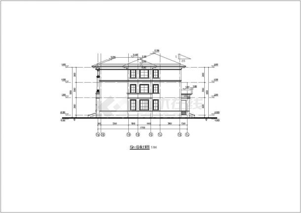 某小区3层坡屋顶别墅建筑设计方案-图二