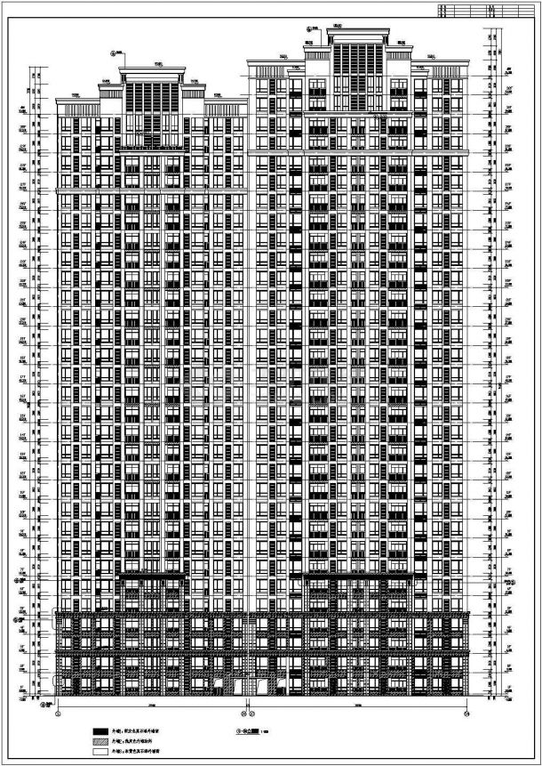 某小区32层住宅楼建筑设计施工图-图一