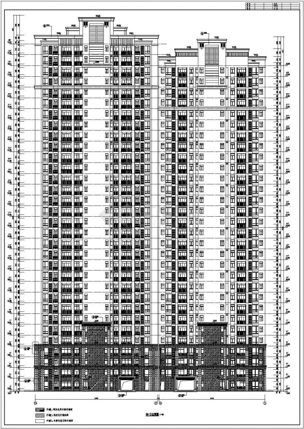 某小区32层住宅楼建筑设计施工图-图二