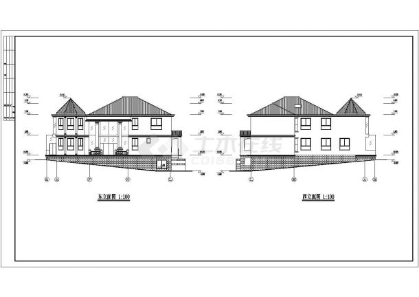 某地区两层坡屋顶别墅建筑设计方案-图二