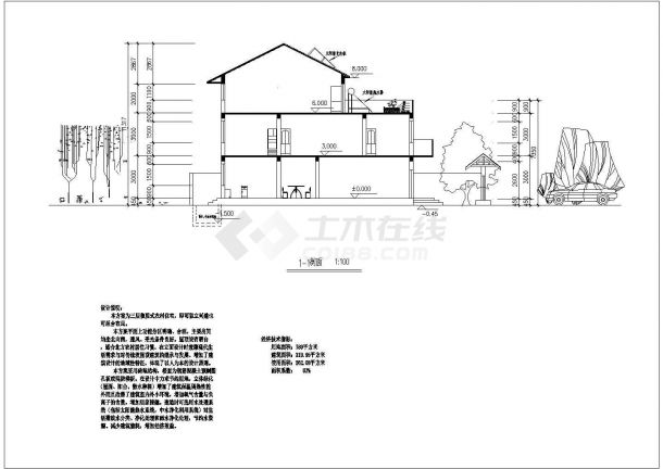 某地三层独院式农村住宅建筑设计方案-图二