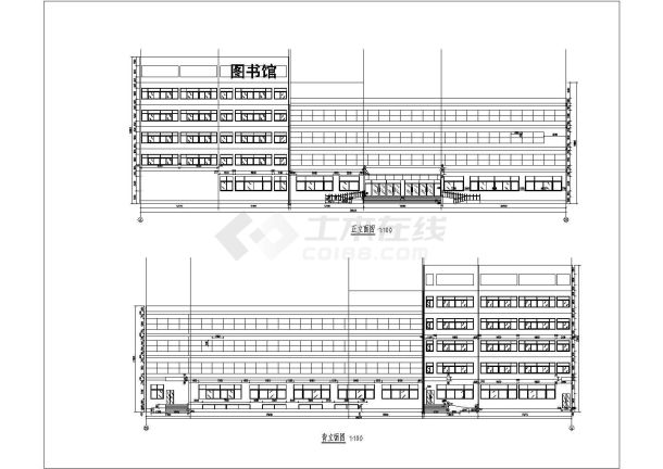 南方某学校五层图书馆建筑设计方案-图一