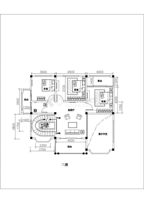 某地区四层海边别墅建筑设计方案图-图二