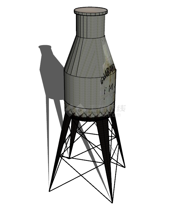 高大工业水塔水柜水箱高塔su模型-图二