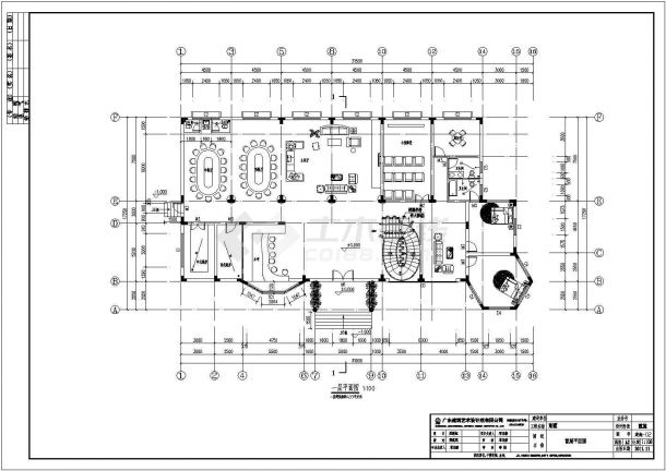 某小区三层欧式别墅建筑设计施工图-图二