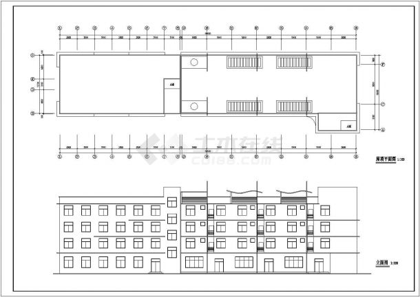 某地区四层宿舍楼建筑方案设计图纸-图一