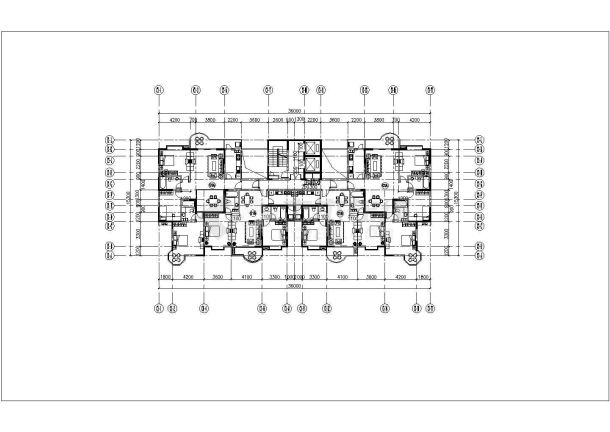 某建筑工程多种户型组合拼接带电梯户型大全-图二