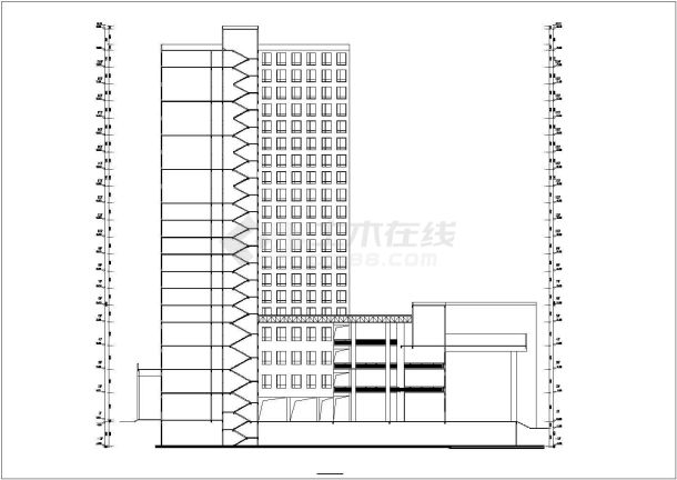 东莞某12层商务酒店建筑设计方案-图一