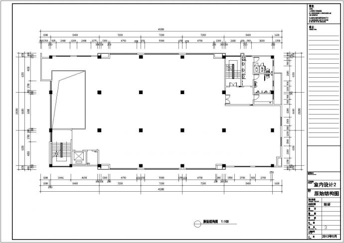 某框架结构办公楼室内空间装修设计图_图1