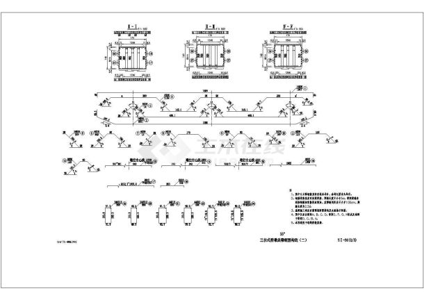 桥墩盖梁-35度-3柱－连续墩设计详图-图一
