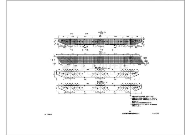桥墩盖梁-35度-3柱－连续墩设计详图-图二