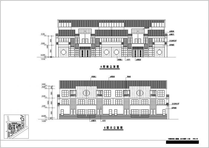 某地区开发的第五园A型别墅设计方案图_图1