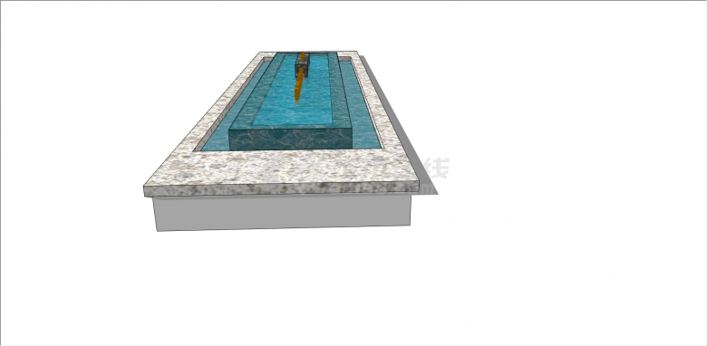 现代黑白纹路蓄水池su模型-图二