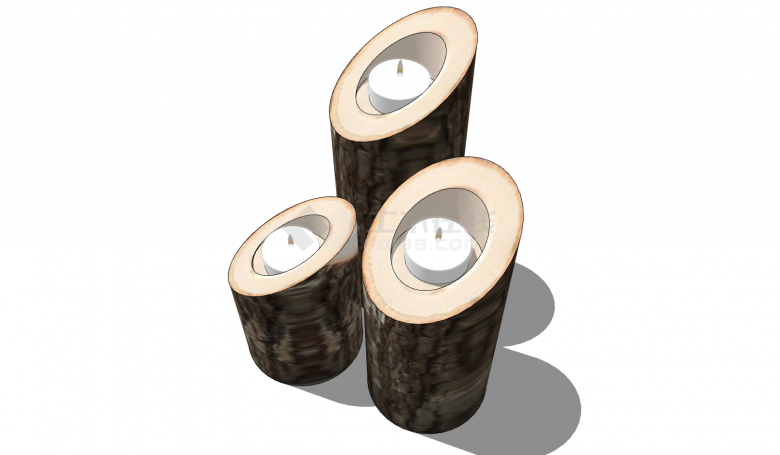 圆型不规则木头景观设计su模型-图二
