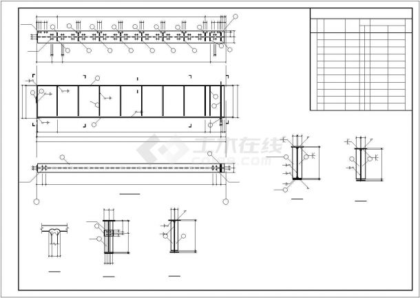 某地72米x22米单层门式钢架厂房钢结构施工图-图一