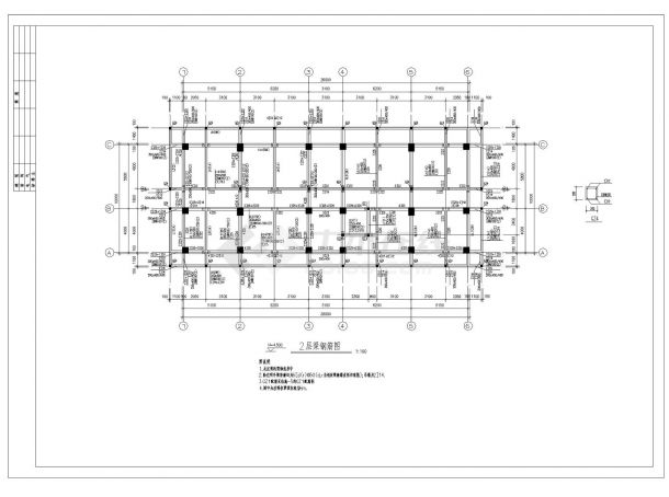 深圳某框架宿舍楼建筑结构图-图一