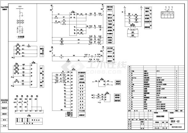 HXGN-12高压环网柜二次原理图-图一