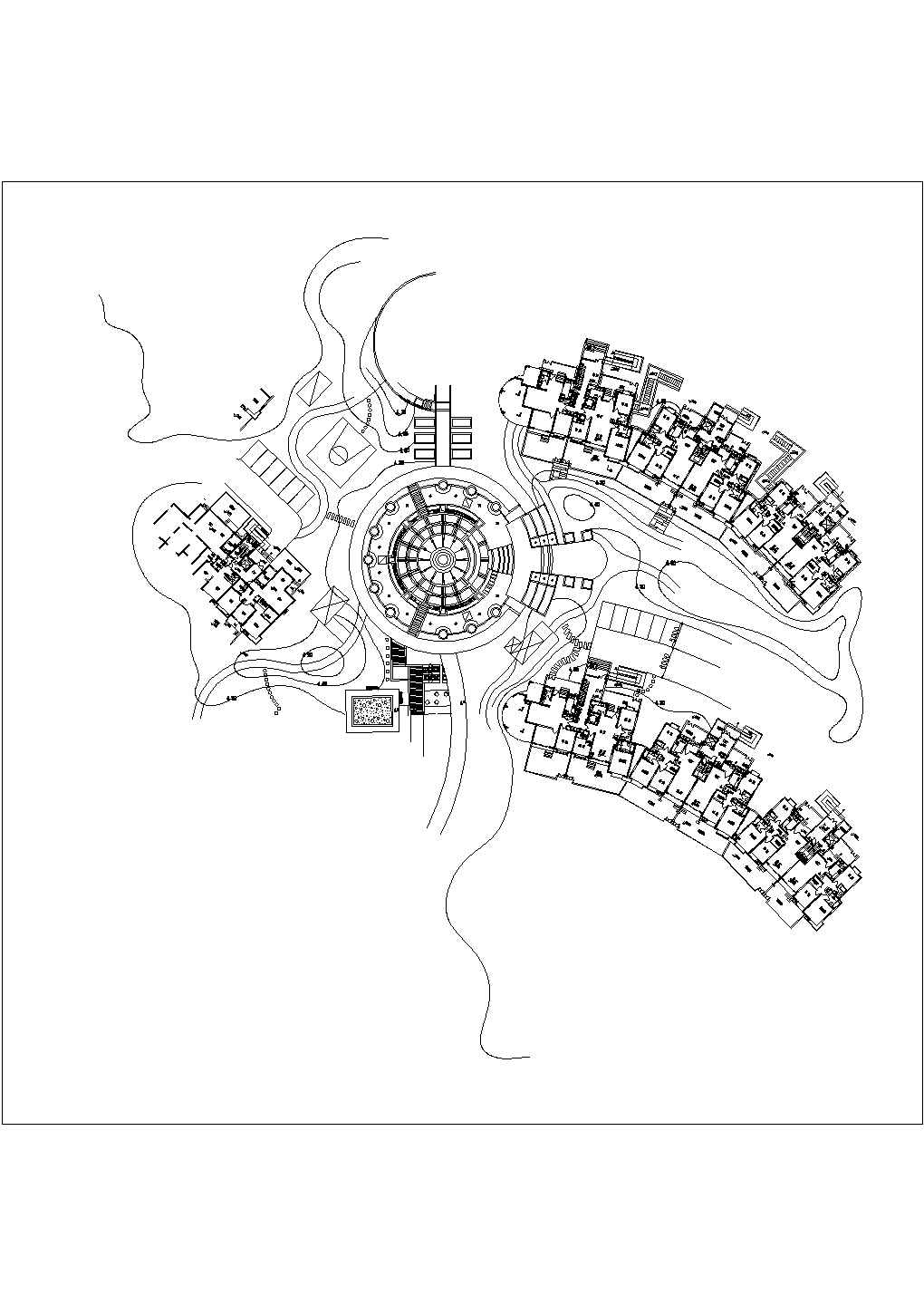 某小区中心圆形广场铺装施工平面图