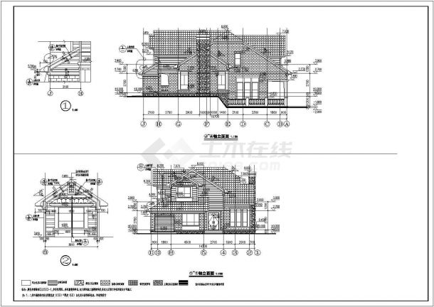 安徽某小区4#二层别墅会所建筑设计施工图-图一