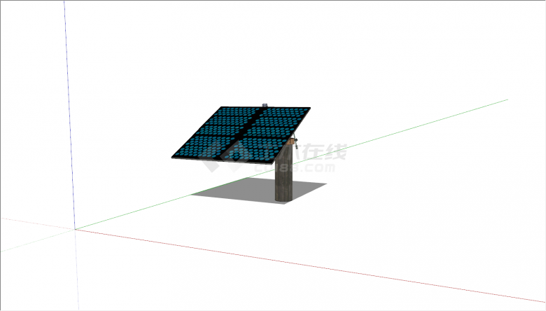 蓝色斑点太阳能电池板su模型-图一