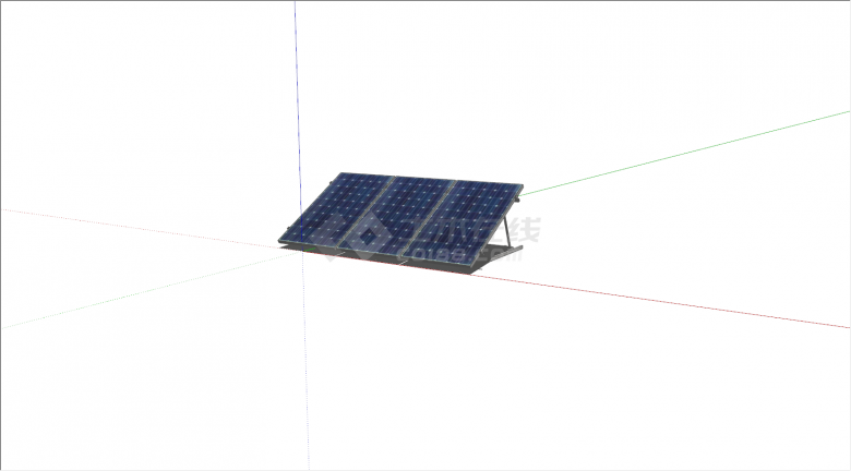 蓝色白点太阳能电池板su模型-图二