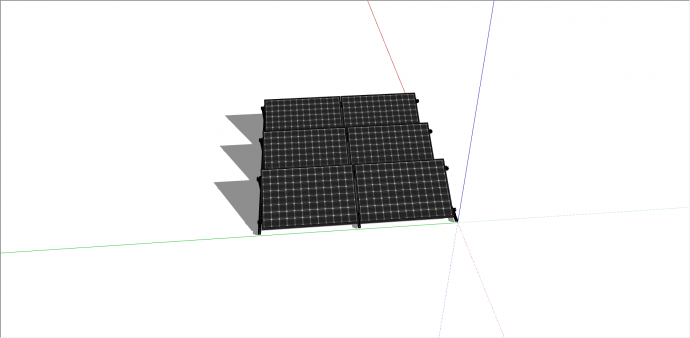 格子风叠排太阳能电池板 su模型_图1